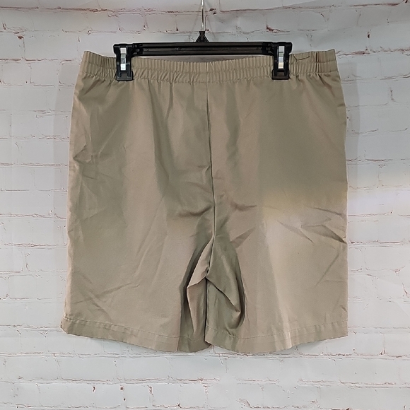 Tan Flat Front Bermuda Shorts - Picture 3 of 3